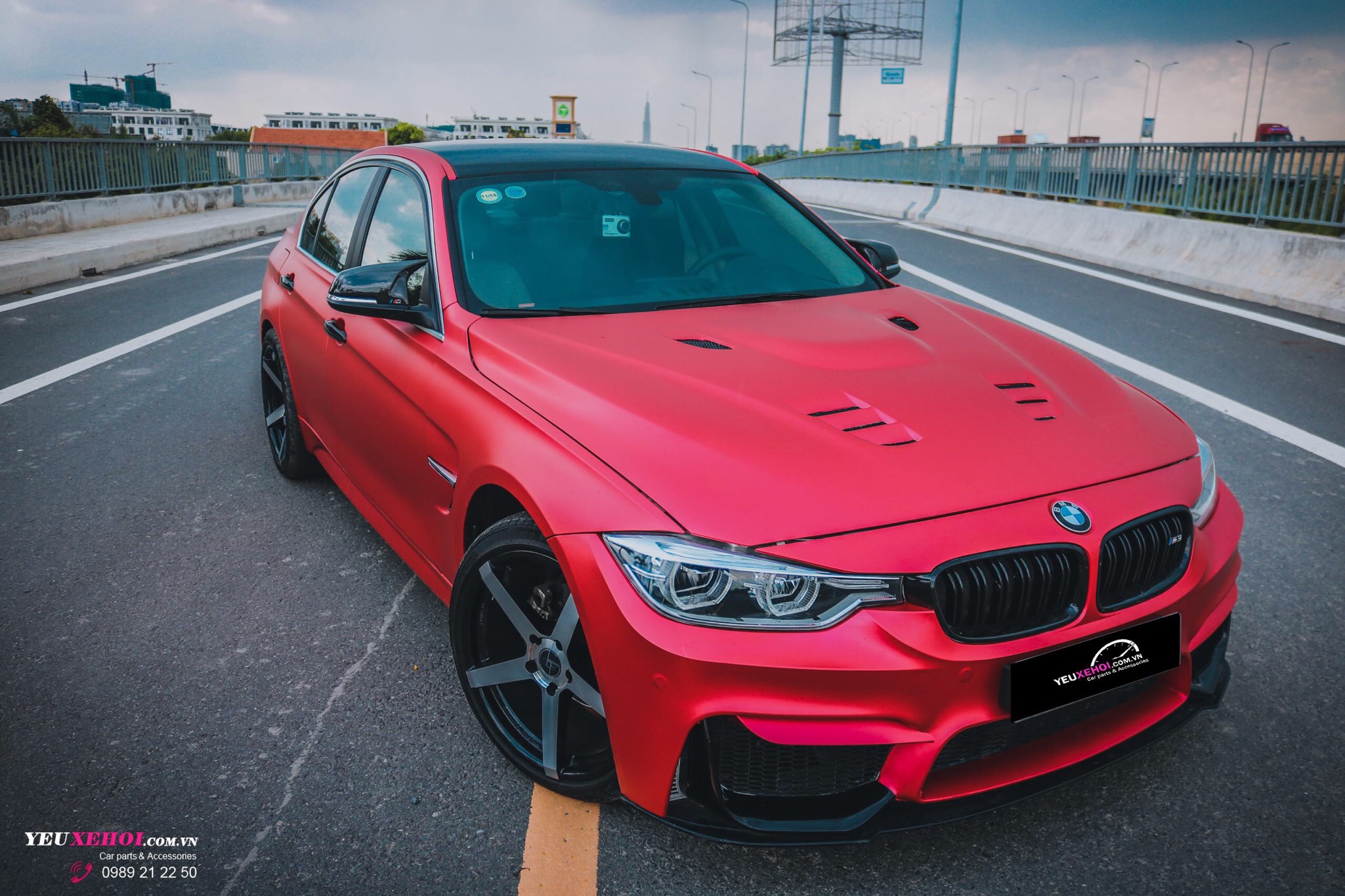BMW F30 SATIN RED BODYKIT 305FORGED WHEEL