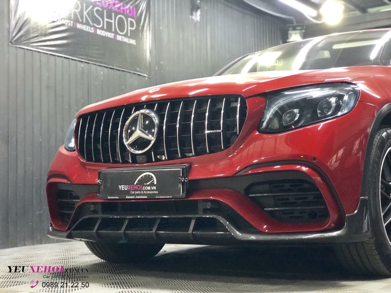 MERCEDES GLC 300 COUPE LÊN FULL KIT GLC63 & CARBON LIP ADD ON