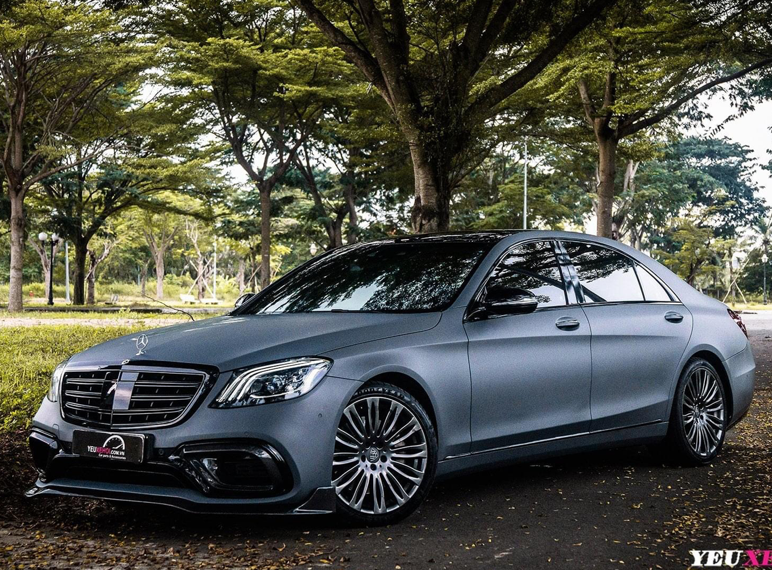 MERCEDES S450 LÊN BODYKIT S63 / WRAP XÁM MỜ