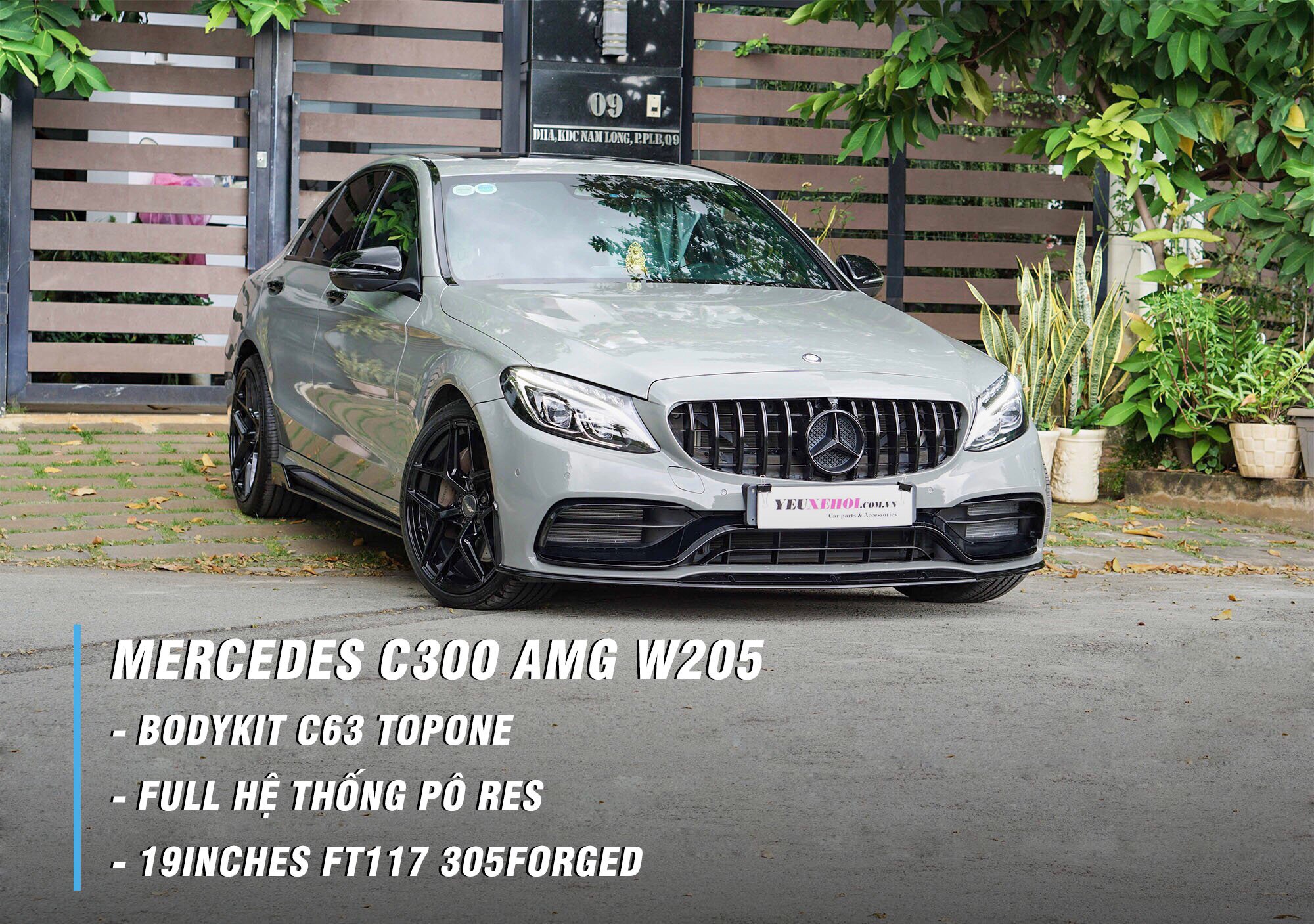 MERCEDES C300 AMG W205 / BODYKIT C63 TOPONE / FULL RES EXHAUST SYSTEM / FT117 19INCHES 305FORGED