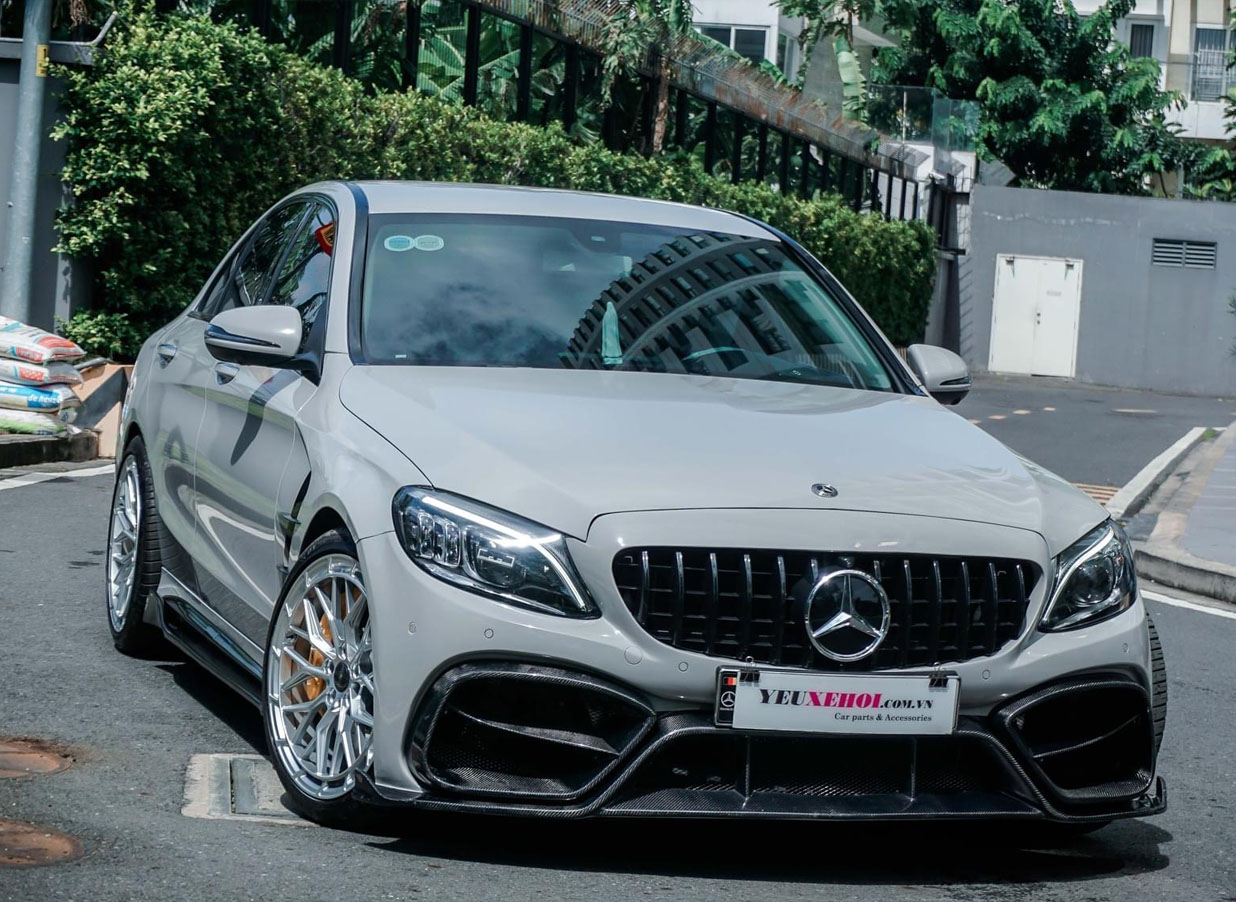 MERCEDES C300 W205 / MÂM 305FORGED UF321 / CẢN TRƯỚC TONARDO DESIGN / FENDER CARLSSON - BRABUS DIFFUSER STYLE / WRAP ĐỔI MÀU TECKWRAP